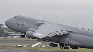 CRAZY Short Takeoff USAF C-5 Galaxys departing Prestwick Airport