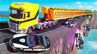 Giant Long Road Trains crashes #16 - Beamng drive