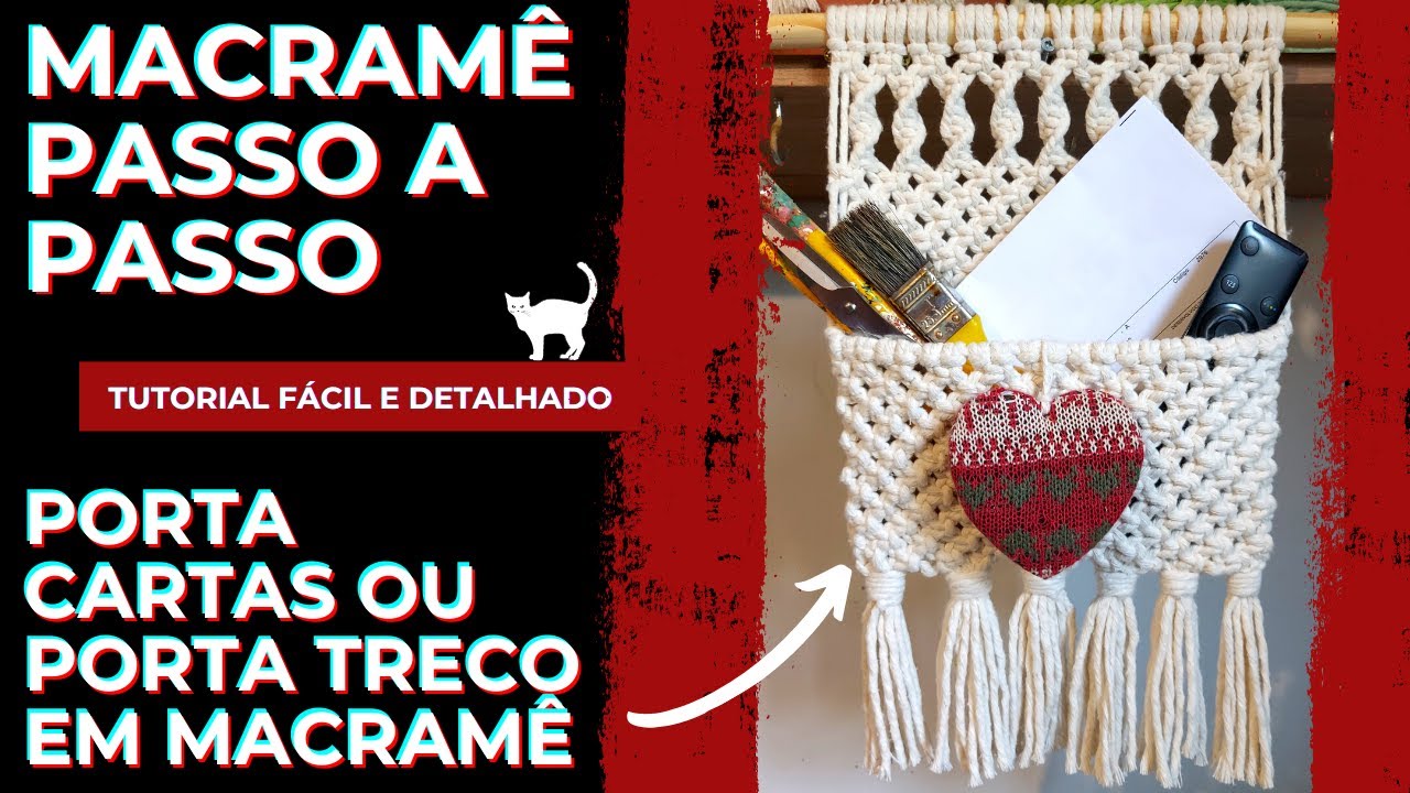 Tutorial Porta trecos ou porta cartas em macramê - Fácil de fazer #façaevenda  - #macramê  💌🧶🤑 DIY