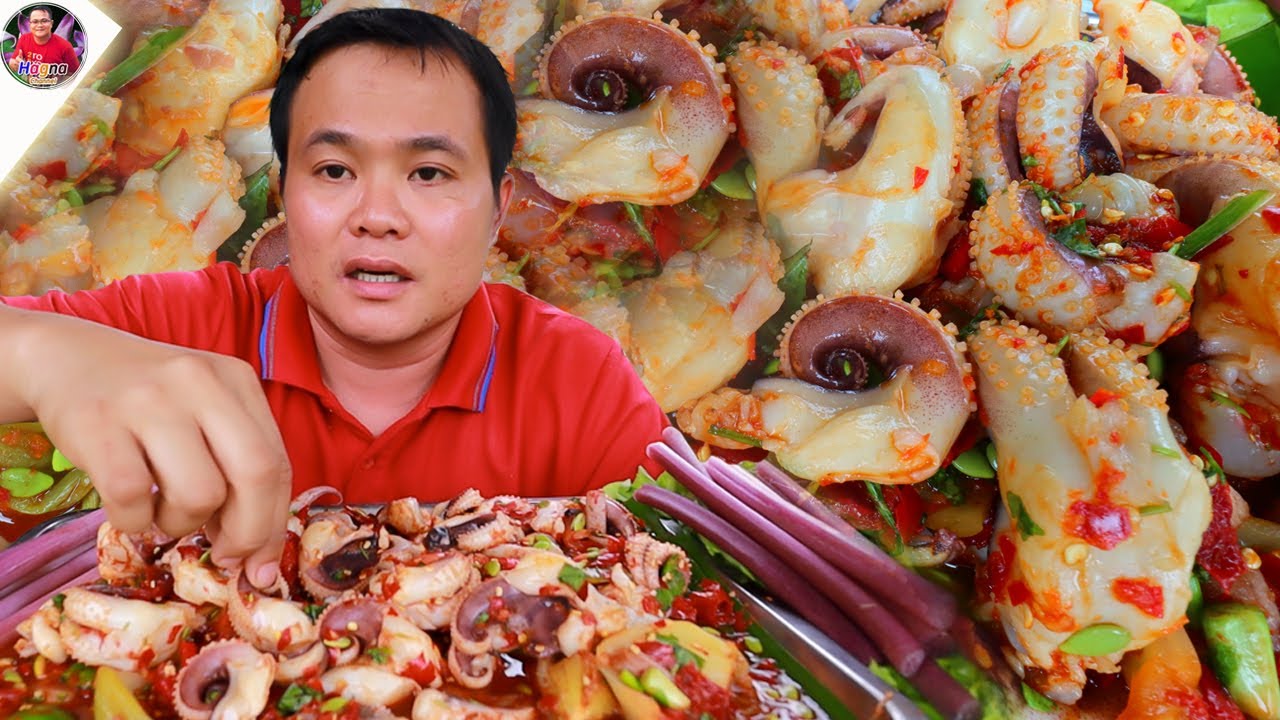 ตำสายบัวหนวดหมึกกรอบกรุบๆ เผ็ดนัวแซ่บๆ ในกระต๊อบเย้ยโนรูรินปรอยๆ