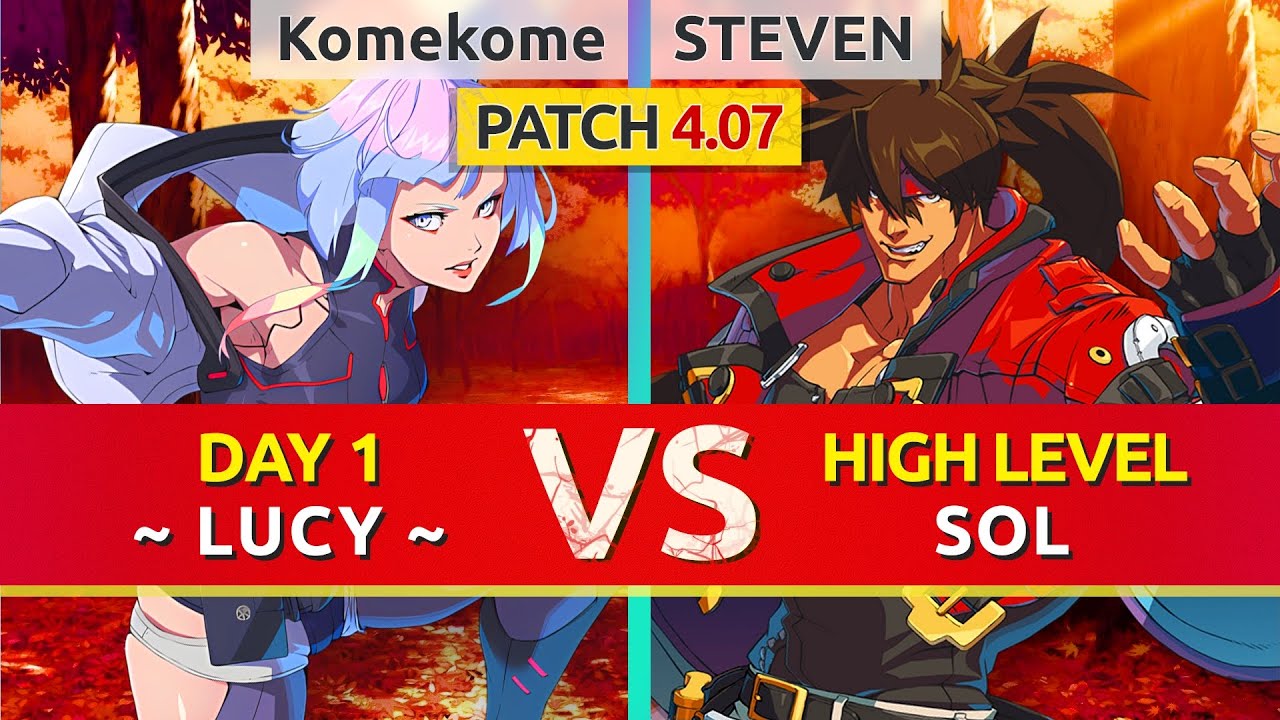 GGST ▰ Komekome (Day 1 Lucy) vs STEVEN (Sol). High Level Gameplay