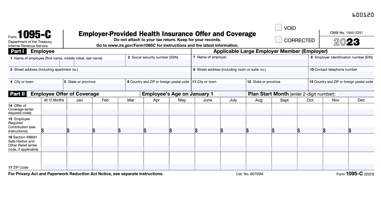 IRS Form 1095-C walkthrough (Employer-Provided Health Insurance Offer ...