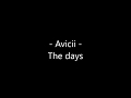 Avicii  the days lyrics