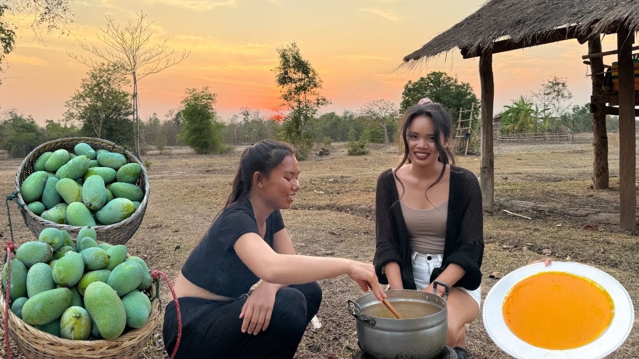 ໝາກມ່ວງກວນຕາກແດດ🇱🇦ฤดูหมากม่วง สามสาวเฮ็ดเมนูหมากม่วงกวน