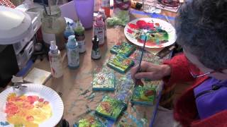 Creating Mini Canvases with Texture and Stencils