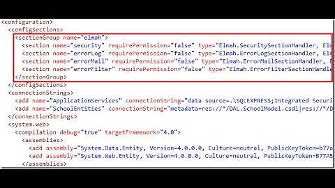 ConnectionStrings in web.config configuration file