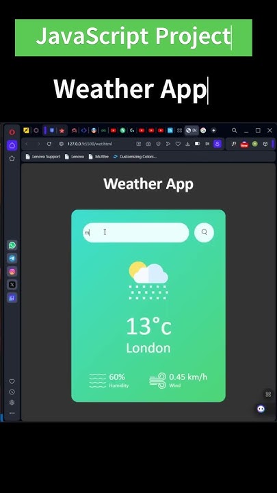 How to Create a Weather App in JavaScript 🌤️ | HTML, CSS, JS Project ...
