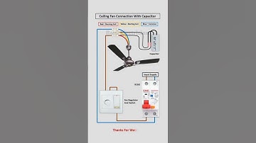 How to Ceiling Fan Wiring with Capacitor | #shots #fanconnection
