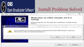 Your system is missing runtime components that Obs studio requires. Would your like to download them