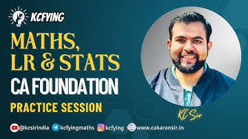Maths Practice Session | CA Foundation | CA Karan Chandwani