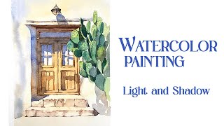 Exploring light and shadowwatercolor painting process
