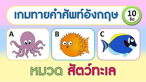 เกม ทายคำศัพท์ภาษาอังกฤษจากเสียง หมวดสัตว์ทะเล จำนวน 10 ข้อ | Learn and song