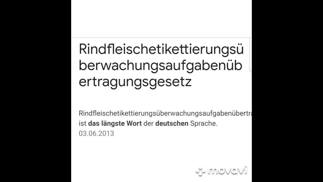 Das längste Deutsche Wort (63 Buchstaben) der Welt YouTube