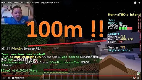 How I made my 100 MILLION Stars in Minecraft Skybounds on the PC