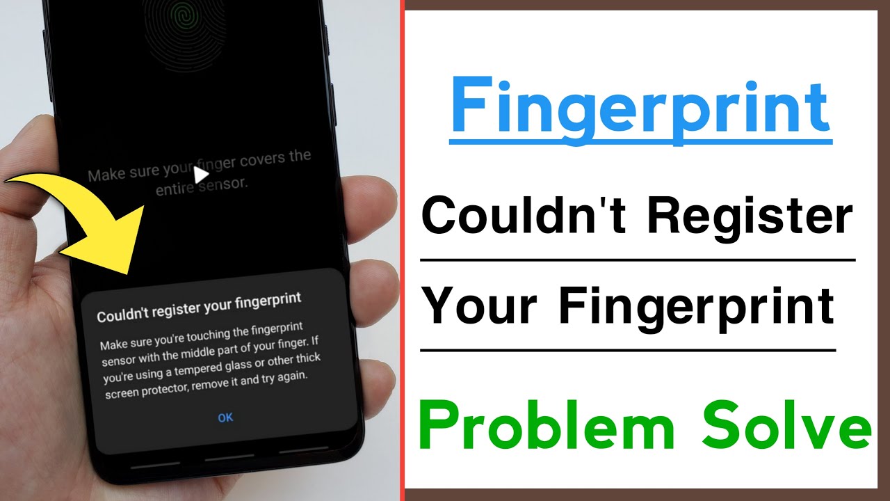 Couldn't Register Your Fingerprint Problem Solve - YouTube