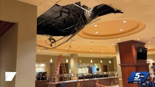 Pipes Burst Inside Hotel Lobby, Causing Ceiling To Collapse