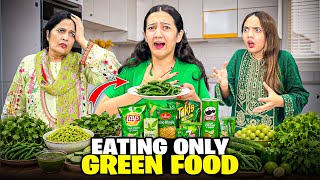 Eating Only Green Food For 24 Hours 🤮 🥦14 August Ki Shopping Karli 🇵🇰| Sistrology 