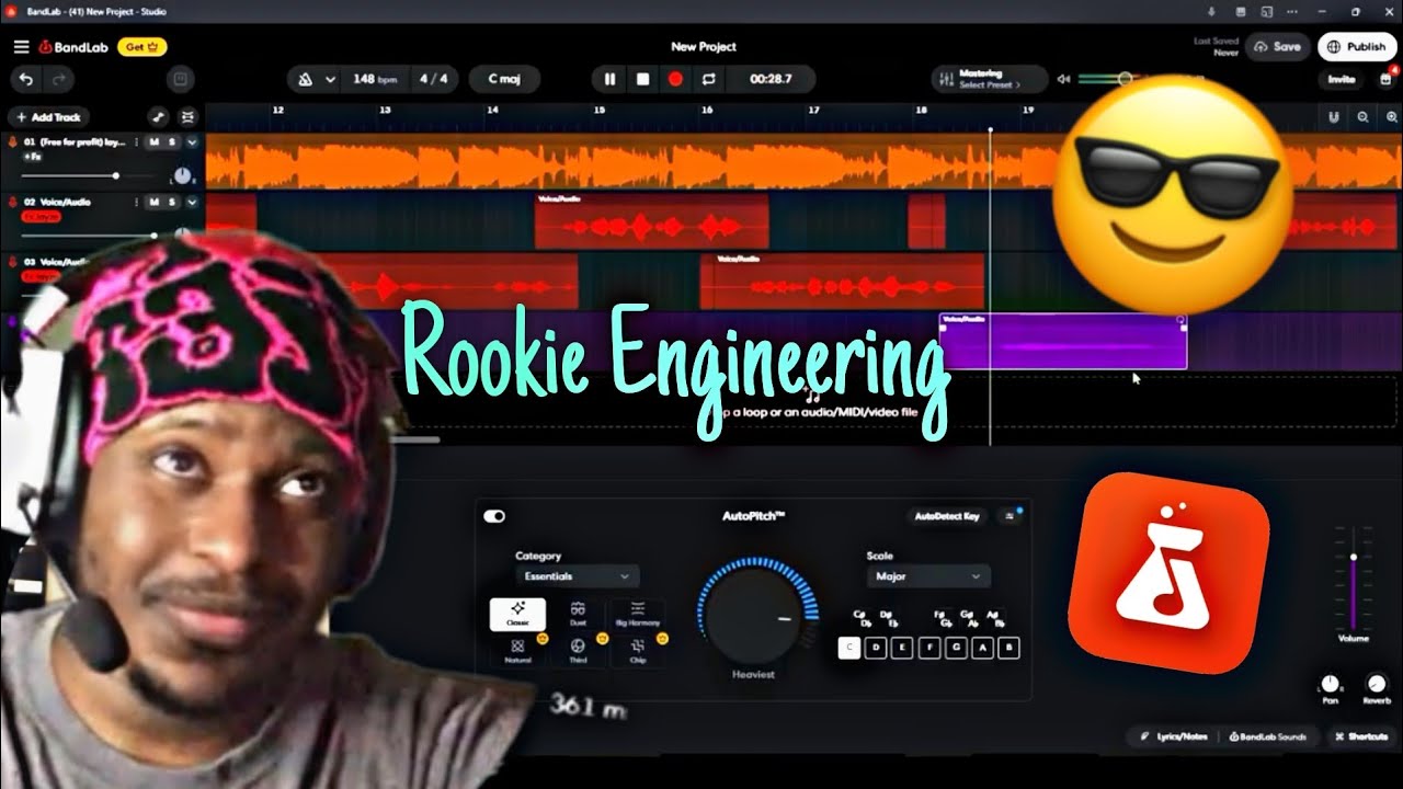 Guy Makes a Song on BANDLAB using Air-Pilot Headphones 🔥