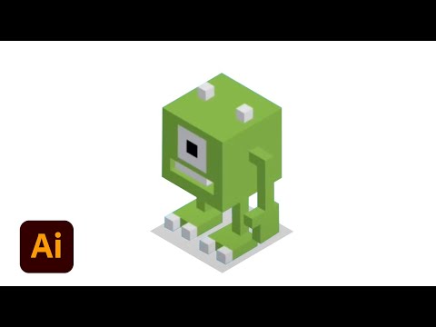How to Make Isometric Crossy Road Monster Inc Character Mike | Ai