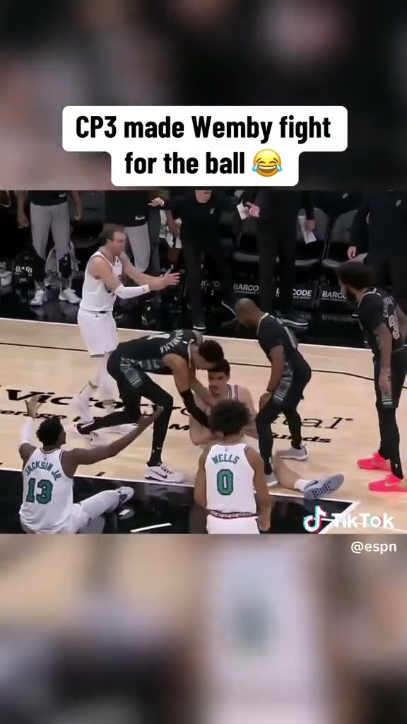 CP3 made Wemby fight for the ball #hoodnews #chrispaul #wemby #zachedey #basketball #NBA #Sports #us