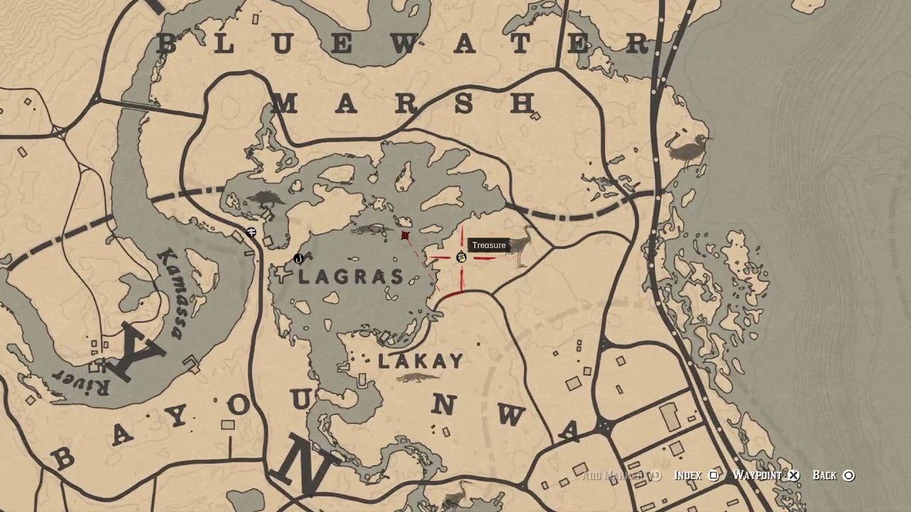 Red Dead Redemption Online Bluewater Marsh Treasure Map Guide To Lake