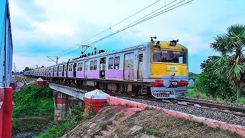 Back to back Speedy Colourful EMU Trains Furiously skipping Over Rail Bridge | Eastern Railways