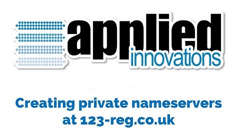 Creating Private Nameservers at 123-reg.co.uk