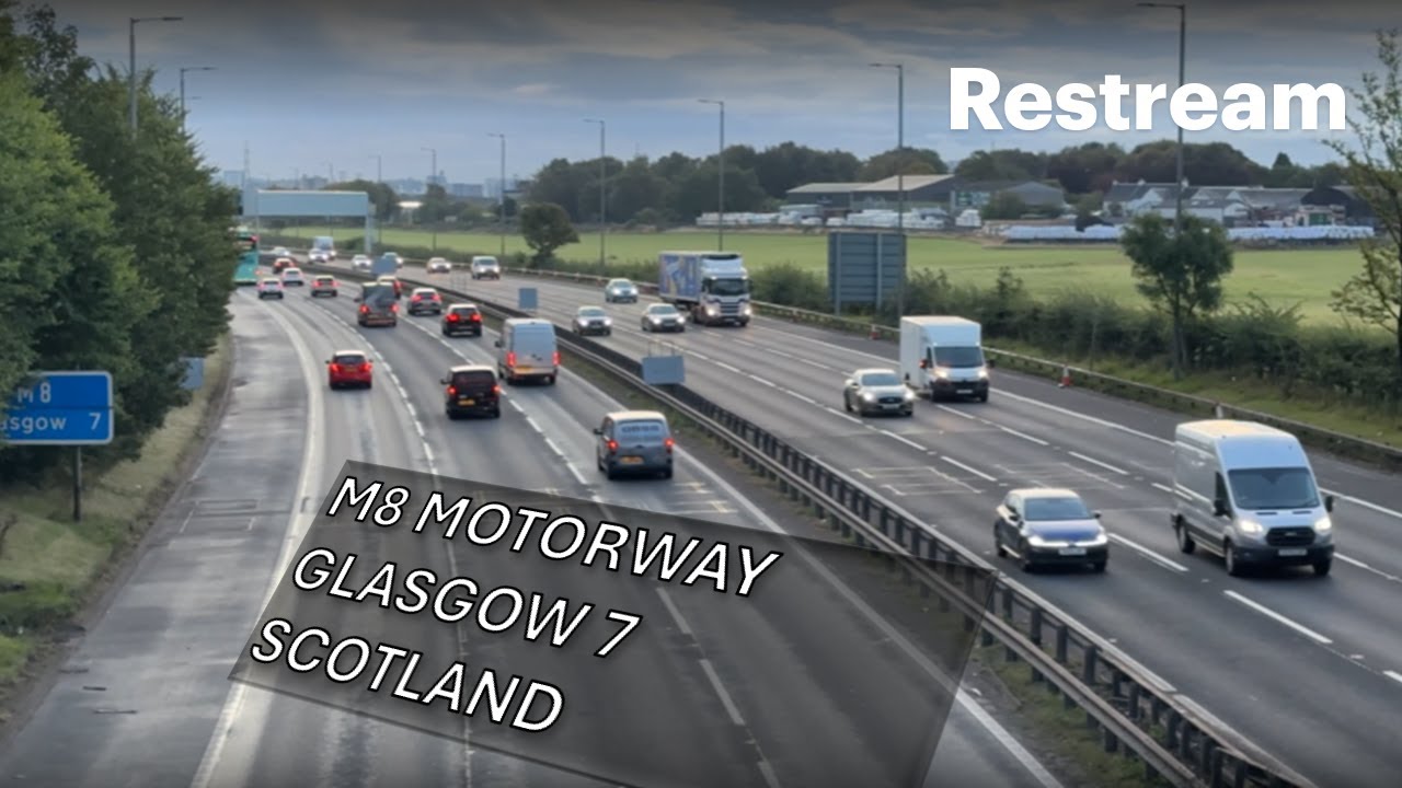 M8 Motorway Glasgow Live Drive | Relaxing Traffic Flow | Road Trip Vibes