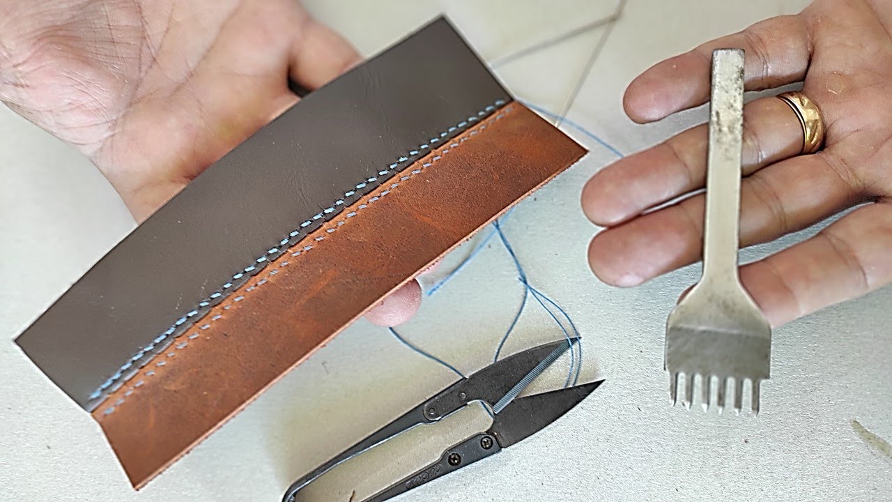 Cómo hacer Costura doble para unión de piezas de Cuero