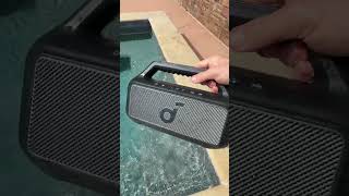 80W of booming sound, floats in the pool, survives the water, and keeps the music going for up to 24