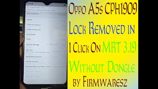Oppo A5s CPH1909 Lock Removed in One Click Without Box / Dongle on MRT 3.19 by Firmwaresz...