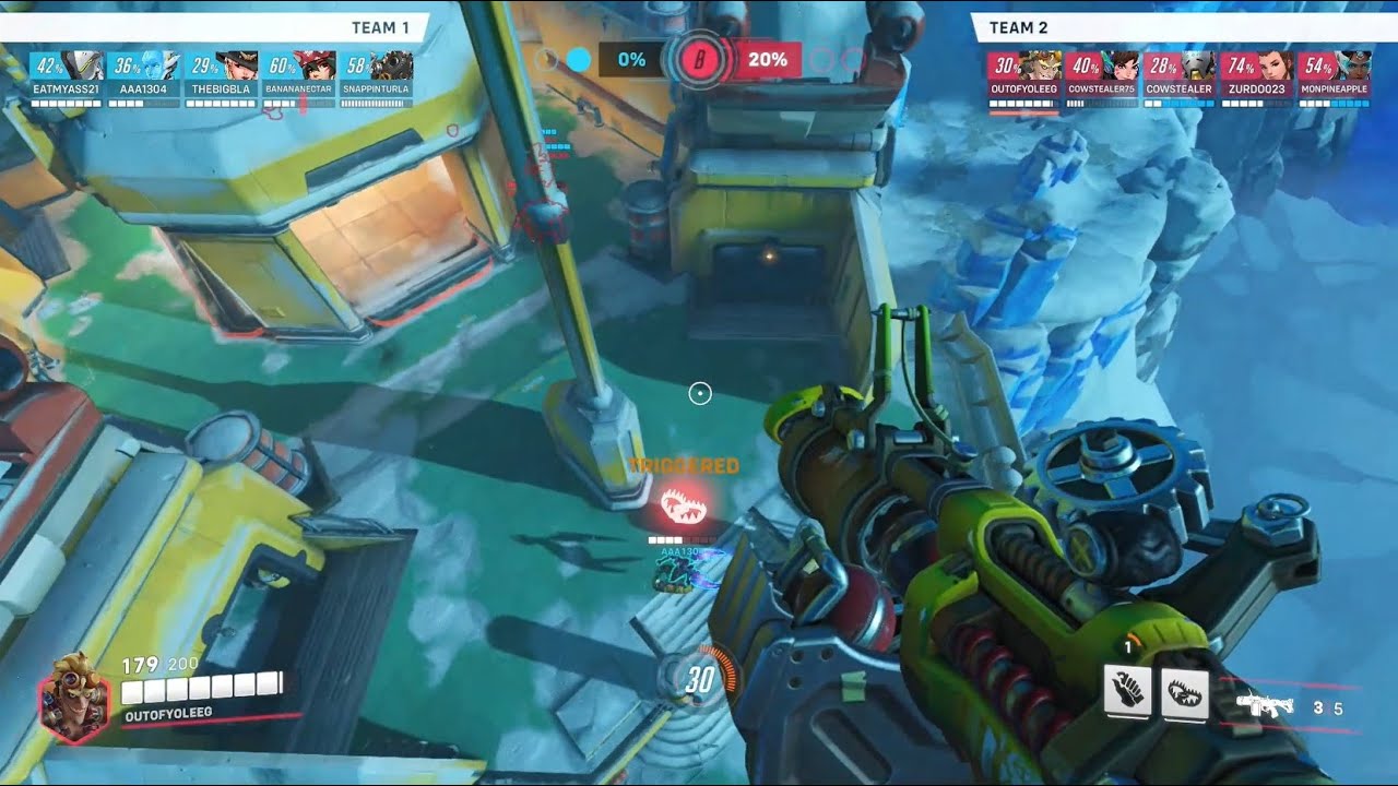 Overwatch 2; Junkrat's Trap, Double Concussion-Jump, & Concussion-Kill on Echo @ Antarctic Peninsula
