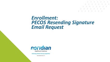 Enrollment: PECOS Resending Signature Email Request