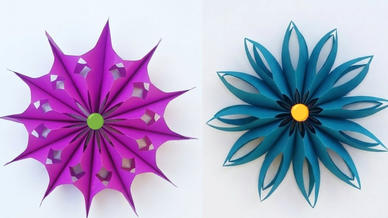 AMAZING DIY 3D HOME DECOR#snowflakes#wintercrafts#holidaycraft#paperflowerwallhanging #origami 