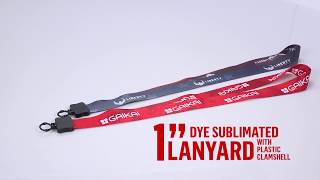 1'' Dye Sublimated Lanyard with Plastic Clamshell