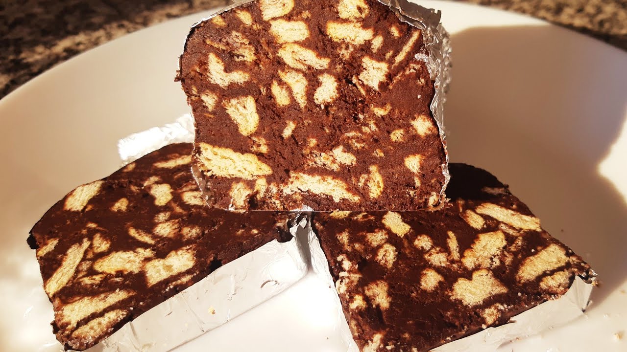 Salame de chocolate SEM OVO e SEM AÇUCAR adicionado