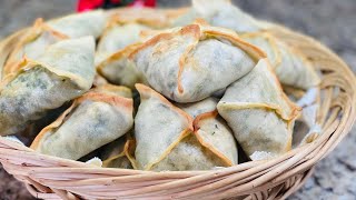 Uzbek Ko’k Somsa. Самса с зеленью. Samosa With Greens