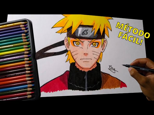 Como desenhar NARUTO MODO SENNIN