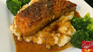 How To Make Honey Garlic Salmon And Roasted Garlic Mashed Potatoes