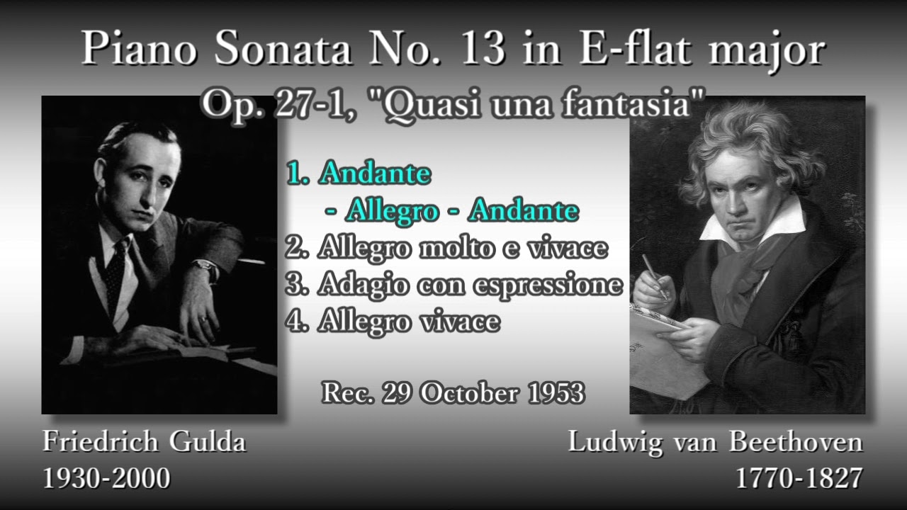Beethoven: Piano Sonata No. 13, Gulda (1953) ベートーヴェン ピアノソナタ第13番 グルダ