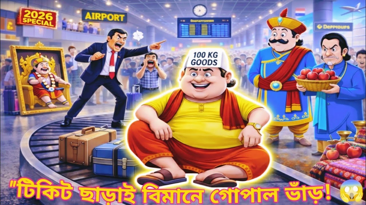 গোপাল দাদা (Bangla) - বিমানে ১০০ কেজি জ্যান্ত মাল! 😱 | কাশ্মীর এয়ারপোর্ট তোলপাড় ✈️ | Gopal Bhar 2026