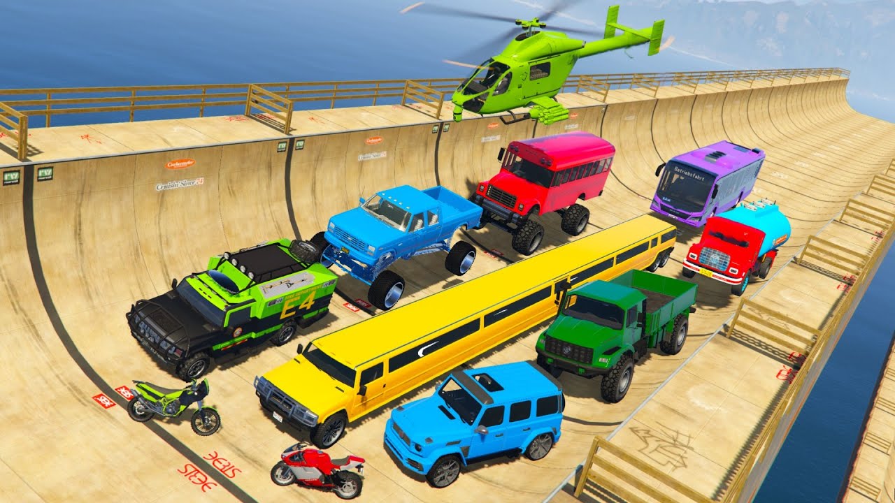 GTA V Car, Boat & Helicopter Parkour With Franklin, Michael & Trevor | [Starlite Path Map]