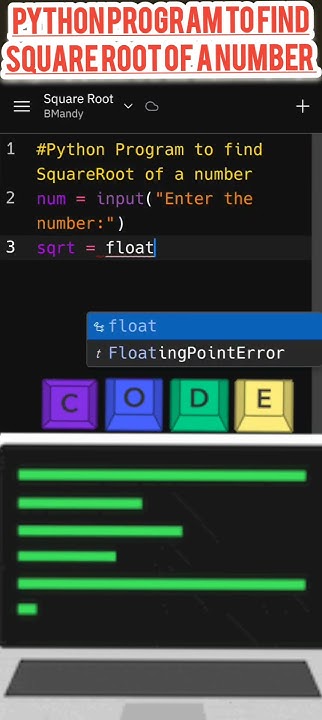 Square Root using Python Code|Python Program for Square Root#shorts# ...