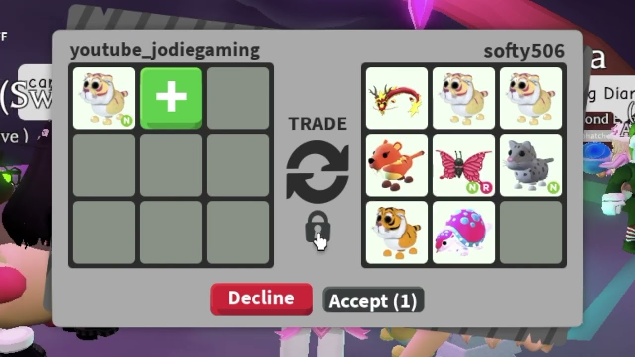 Trade Neon Gold Tiger in Adope me