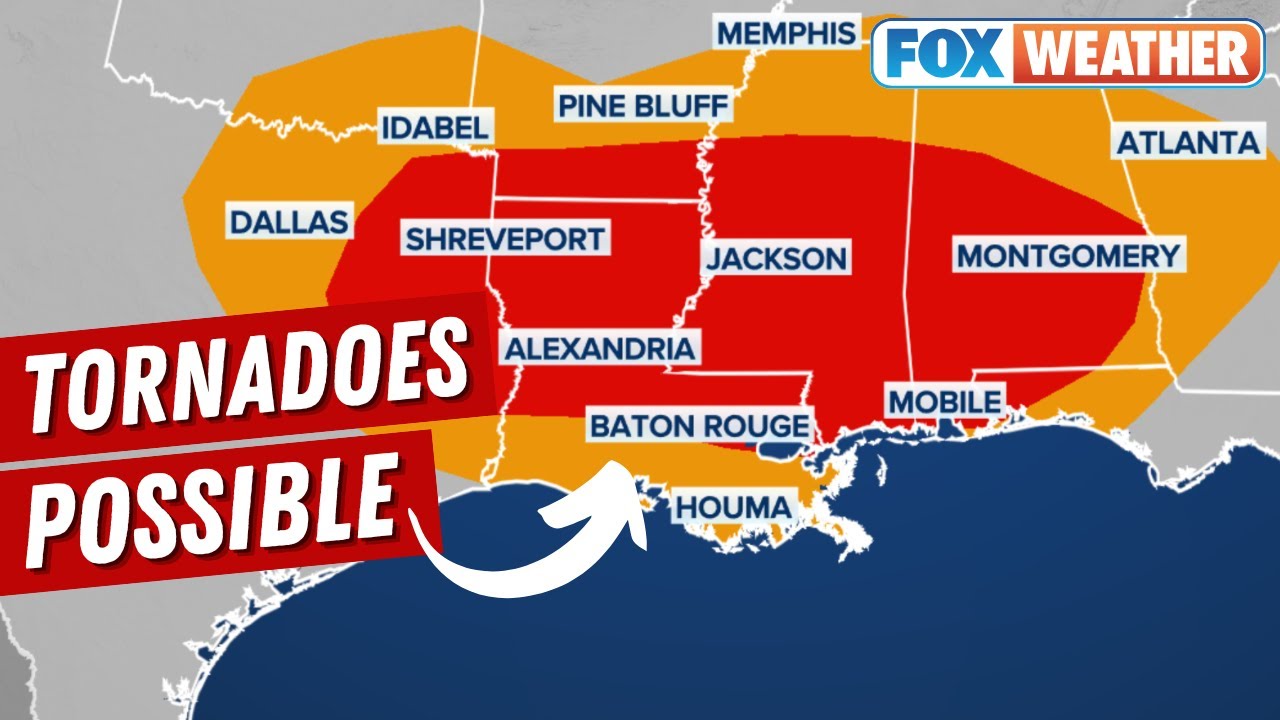 Severe Weather Threat Stretches From Texas To Georgia - YouTube