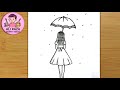 Easy girl drawing with pencil / how to draw a girl / alone girl drawing / girl drawing for kids 
