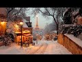 Relaxing Winter Jazz at a Cozy Paris Café Corner☕Snowy Night Ambience with Mellow Jazz for Deep Calm