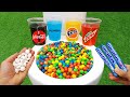 Experiment !! M&M CANDY vs Coca Cola, Powerade, Fanta, Mtn Dew and Mentos in the toilet
