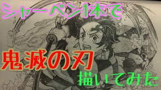 【鬼滅の刃】シャーペン1本だけで竈門炭治郎描いてみた Drawing Kamado Tanjiro【Kimetsu no Yaiba】