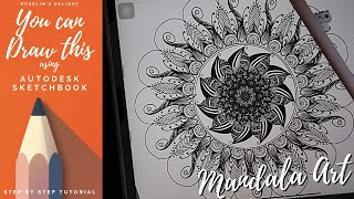 Draw Mandala art with me in Autodesk sketchbook|iOS/android|Step by step draw along tutorial #3 screenshot 4